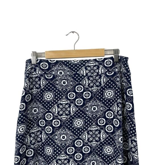 Talbots LP Large Petite Jersey Wrap Maxi Skirt Bandana Print Stretch Womens - Picture 13 of 13